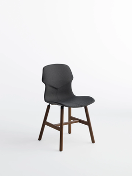 STEREO WOOD IMBOTTITA FRONTE/RETRO - Upholstered leather chair with removable cover by Casamania & Horm - view 3